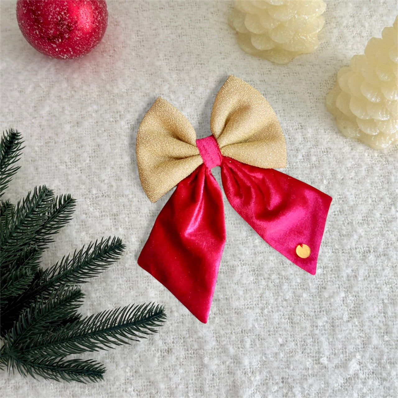 Golden Noel Sailor Bow for Collar