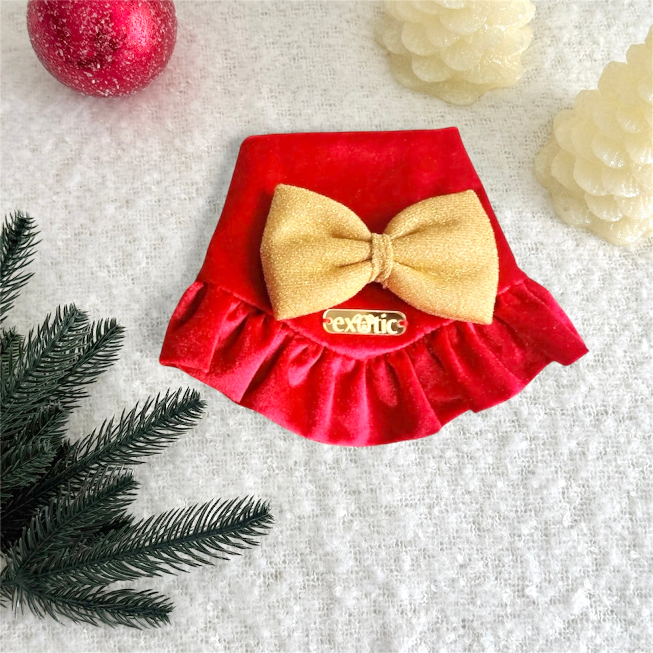 Golden Noel Bandana with Ruffle