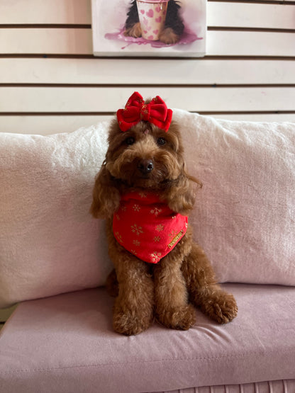 Red Snowflake Hair Bowtie