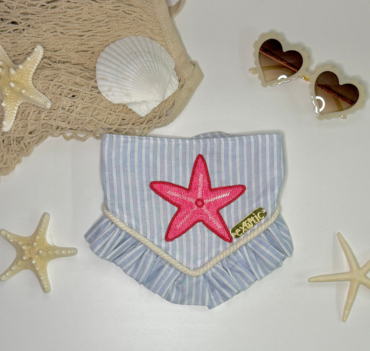 Starfish Bandana with ruffles