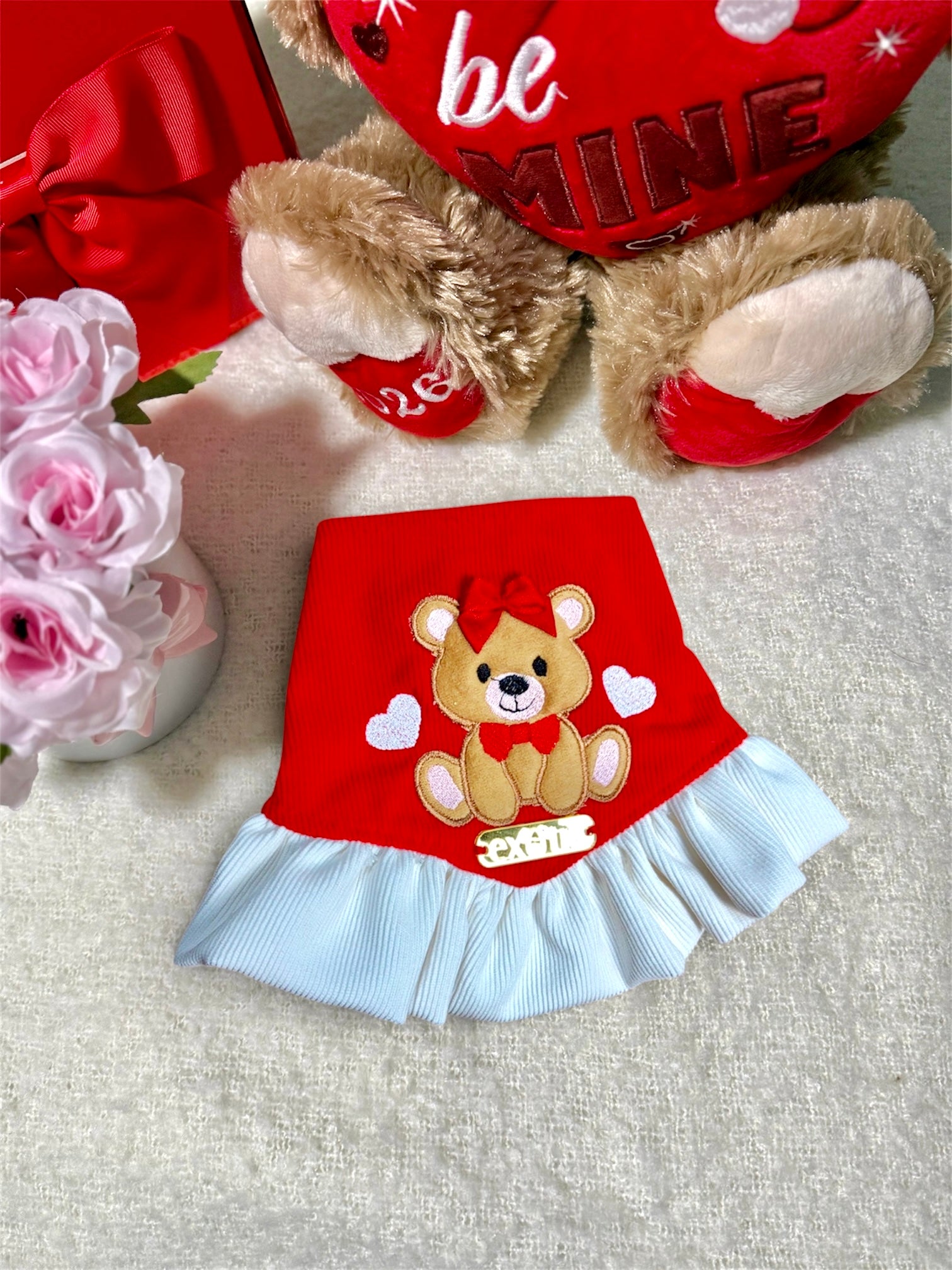 Teddy Love Bandana with ruffle