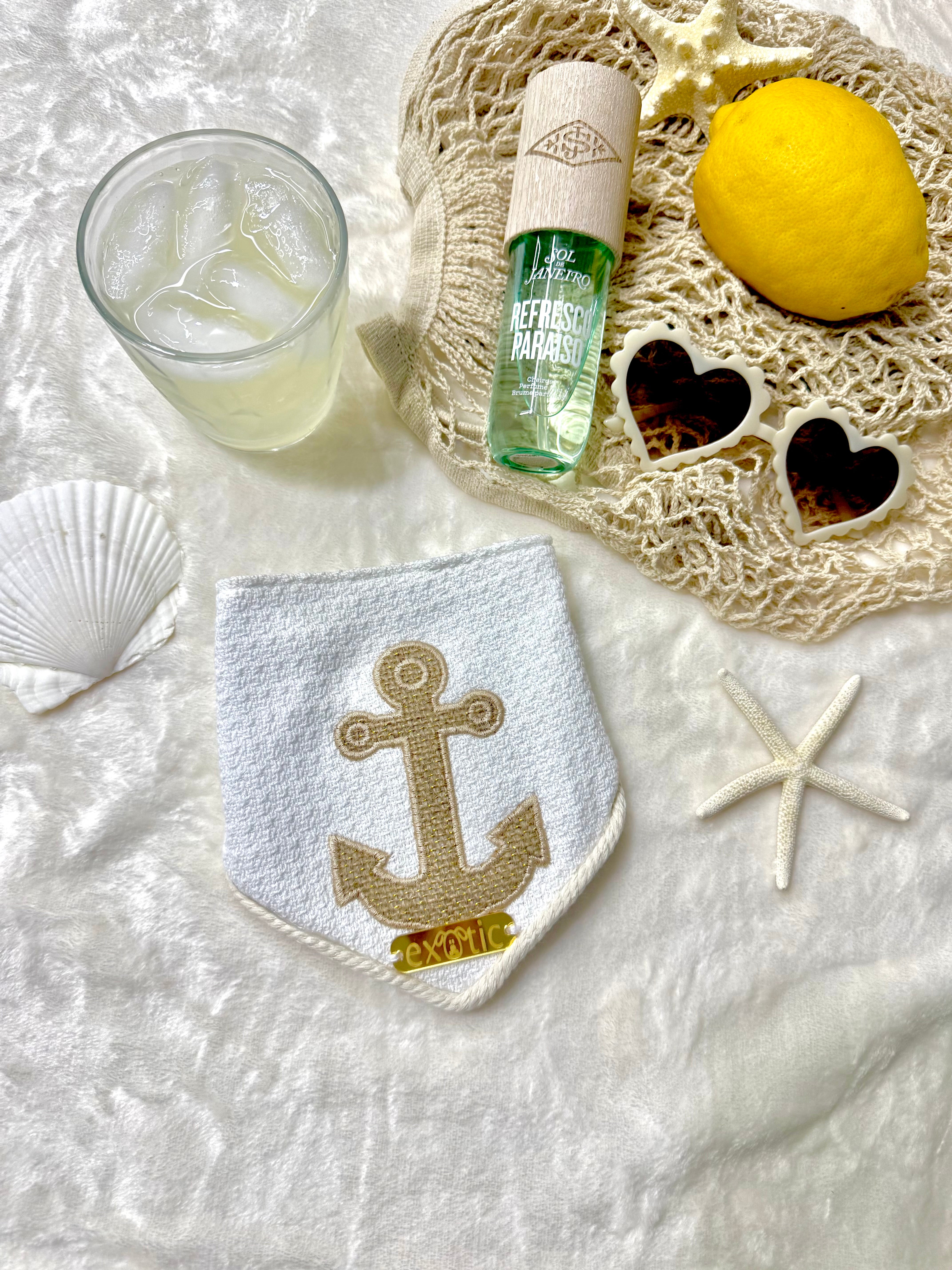 Cream Anchor Bandana