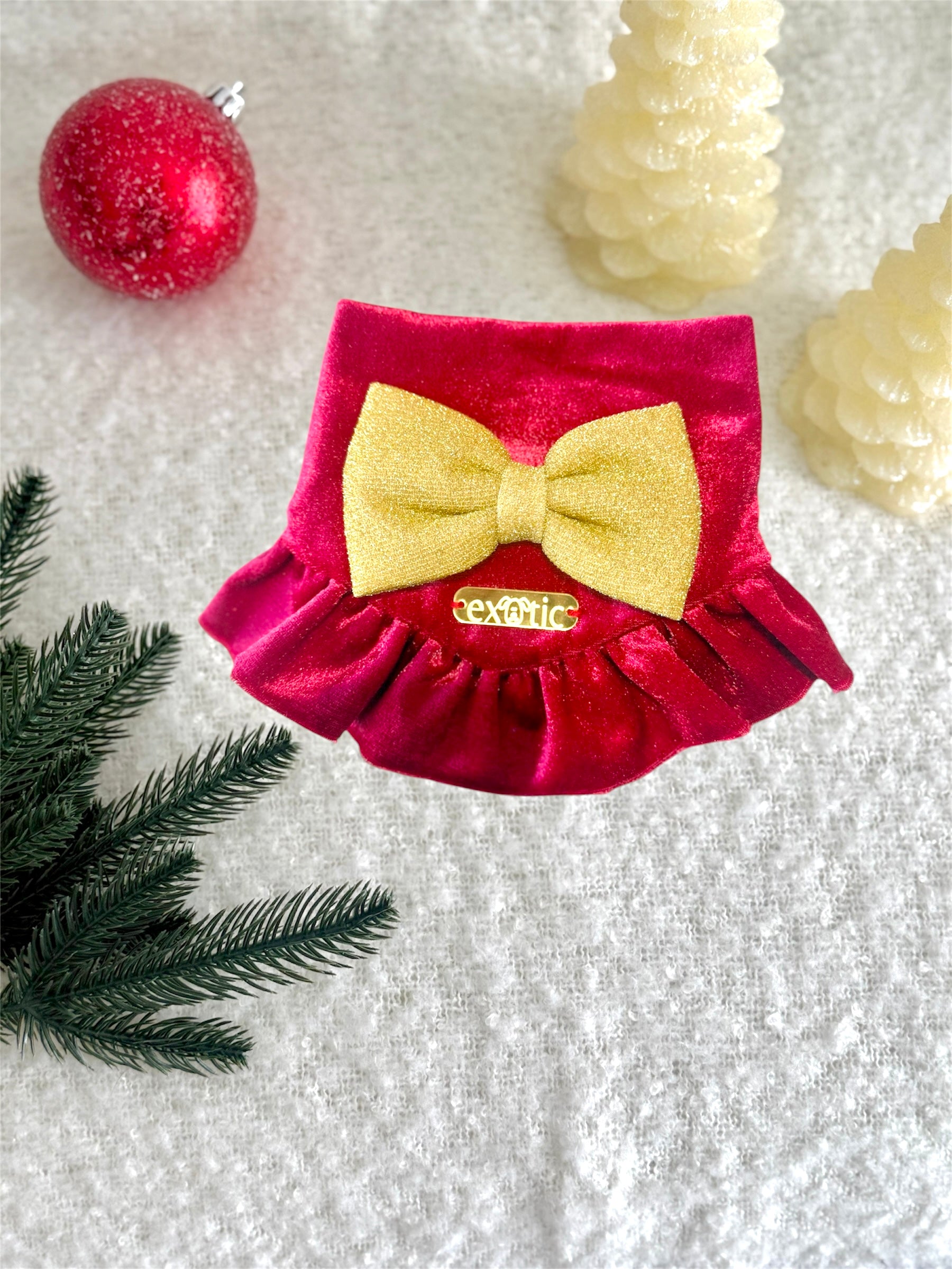 Golden Noel Bandana with Ruffle