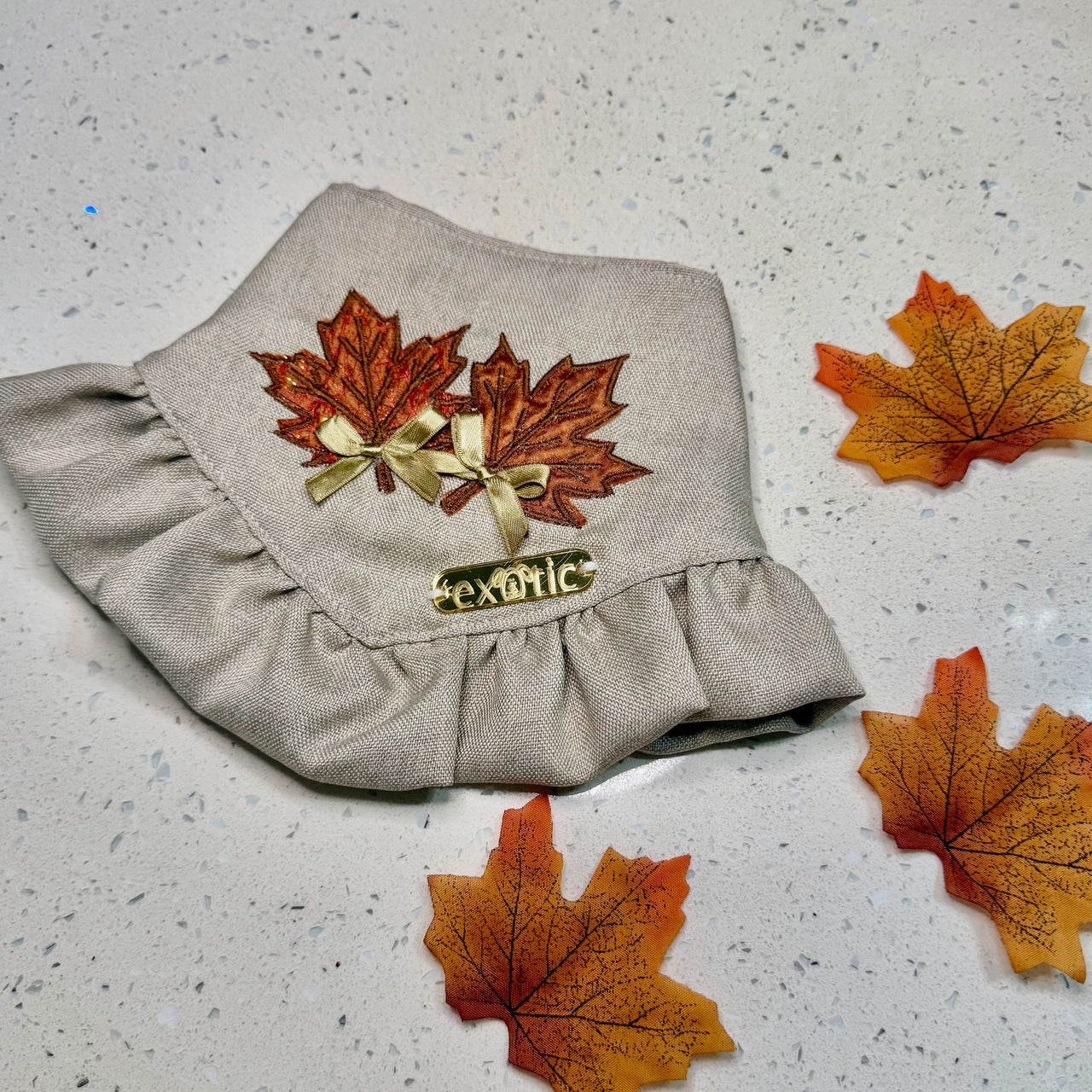 Autumn Leaf Bandana with ruffle